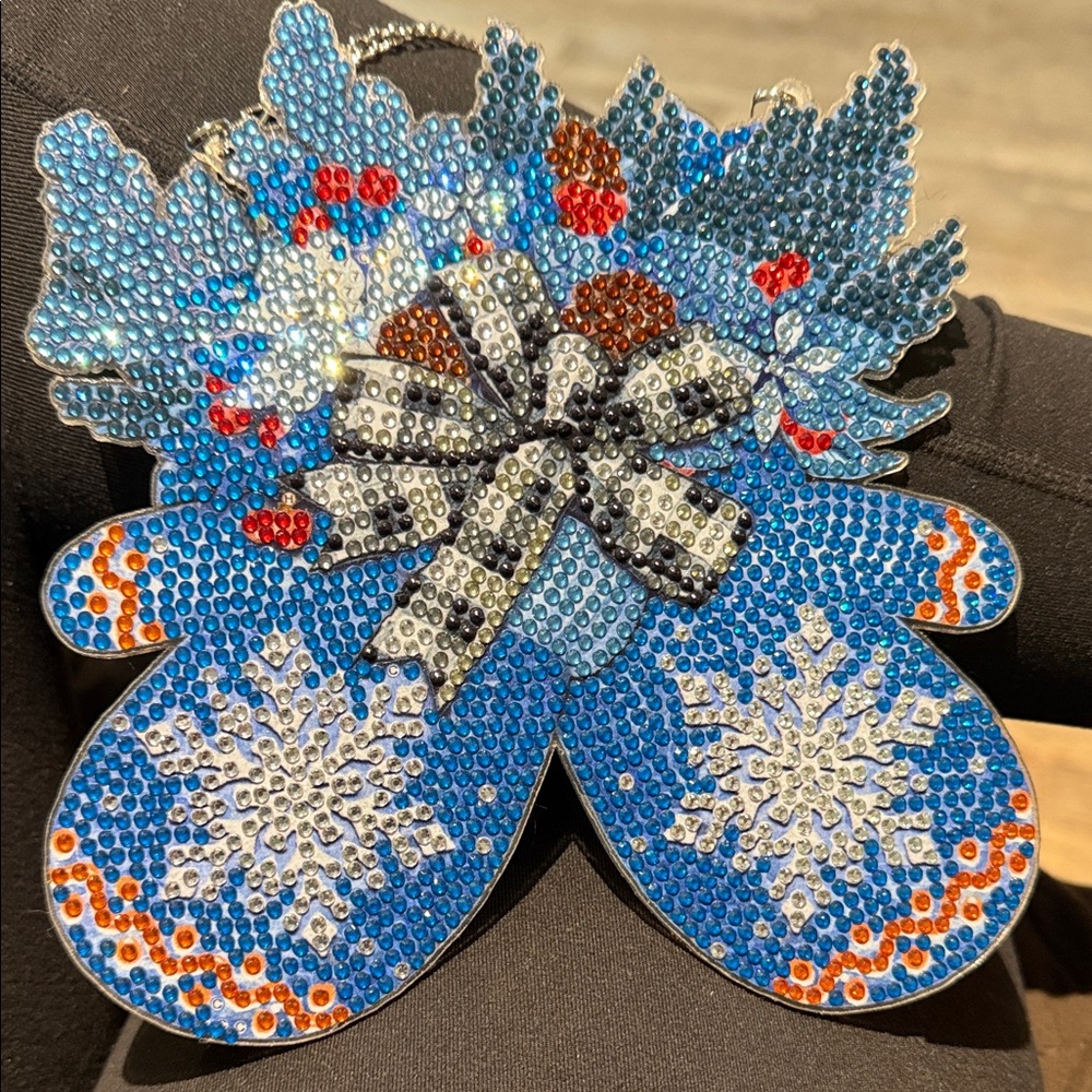 Completed Diamond Art Mitten Wall Hanging